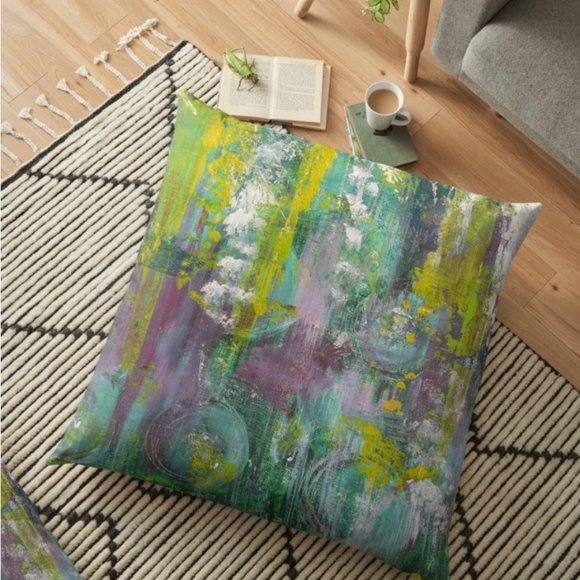 NWT 16"x16" Canvas Artisan Throw Pillow, Home Decor, Art by Noora Elkoussy - Picture 6 of 9